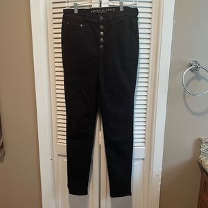 AE Super Hi-Rise Black Jeggings